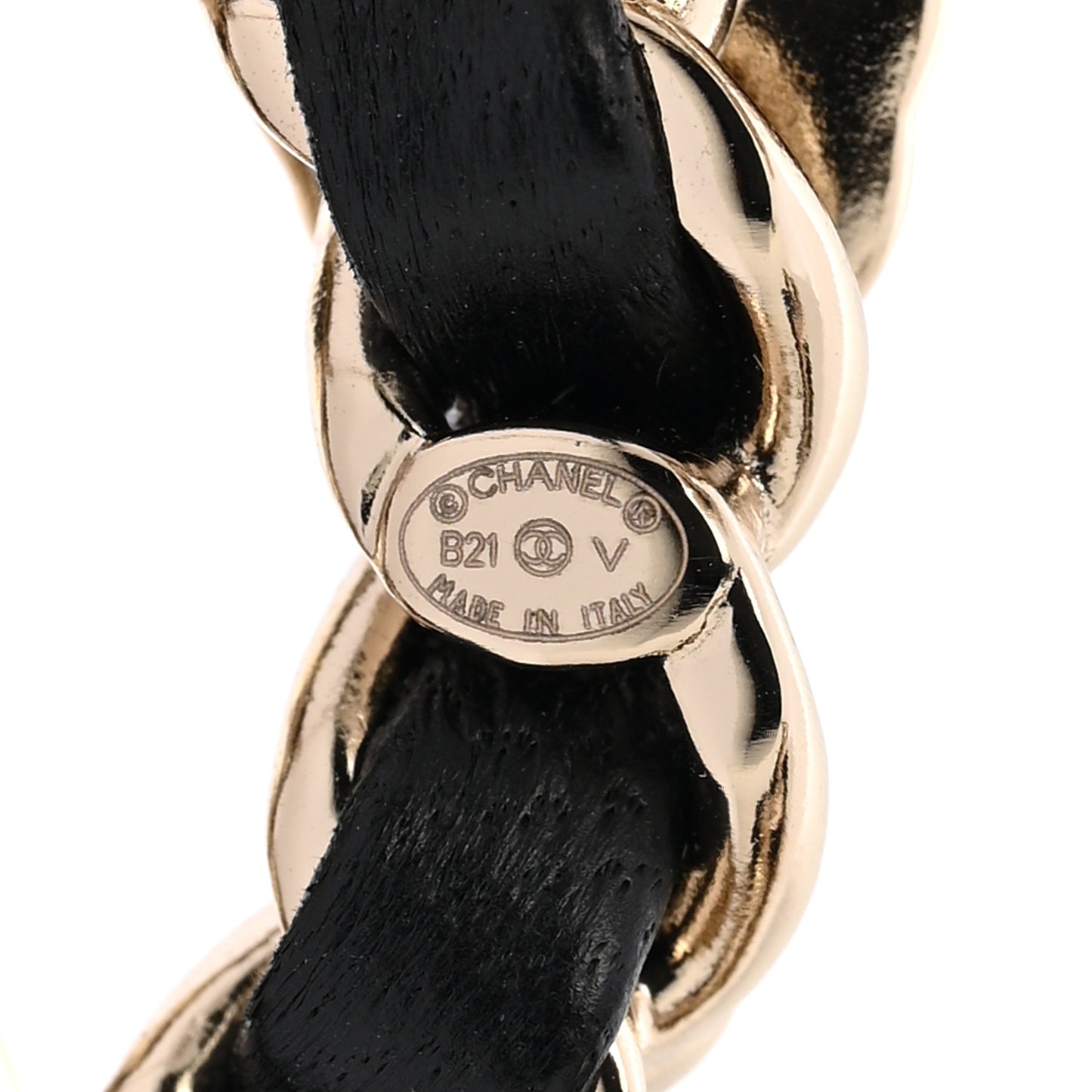 Lambskin Pearl Strass Sergeant Chanel Brooch Black Gold