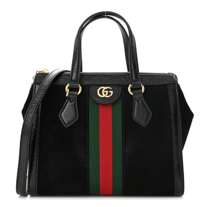 Gucci Suede Patent GG Web Small Ophidia Tote Bag Black 1 of 11