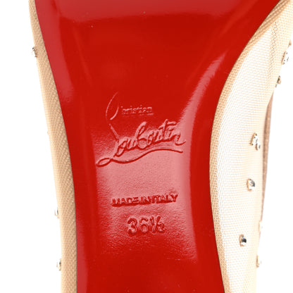 Christian Louboutin Suede Lame Crystal Strass Follies 70 Pumps 36.5 Light Silk 6 of 9