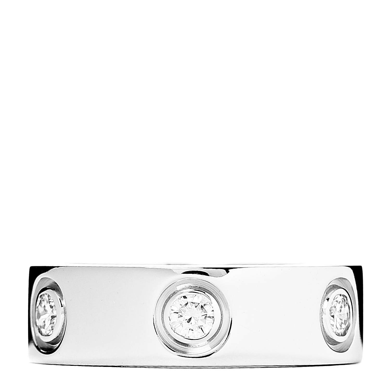 Cartier 18K White Gold 6 Diamond 5.5mm LOVE Ring 47 4 1 of 4