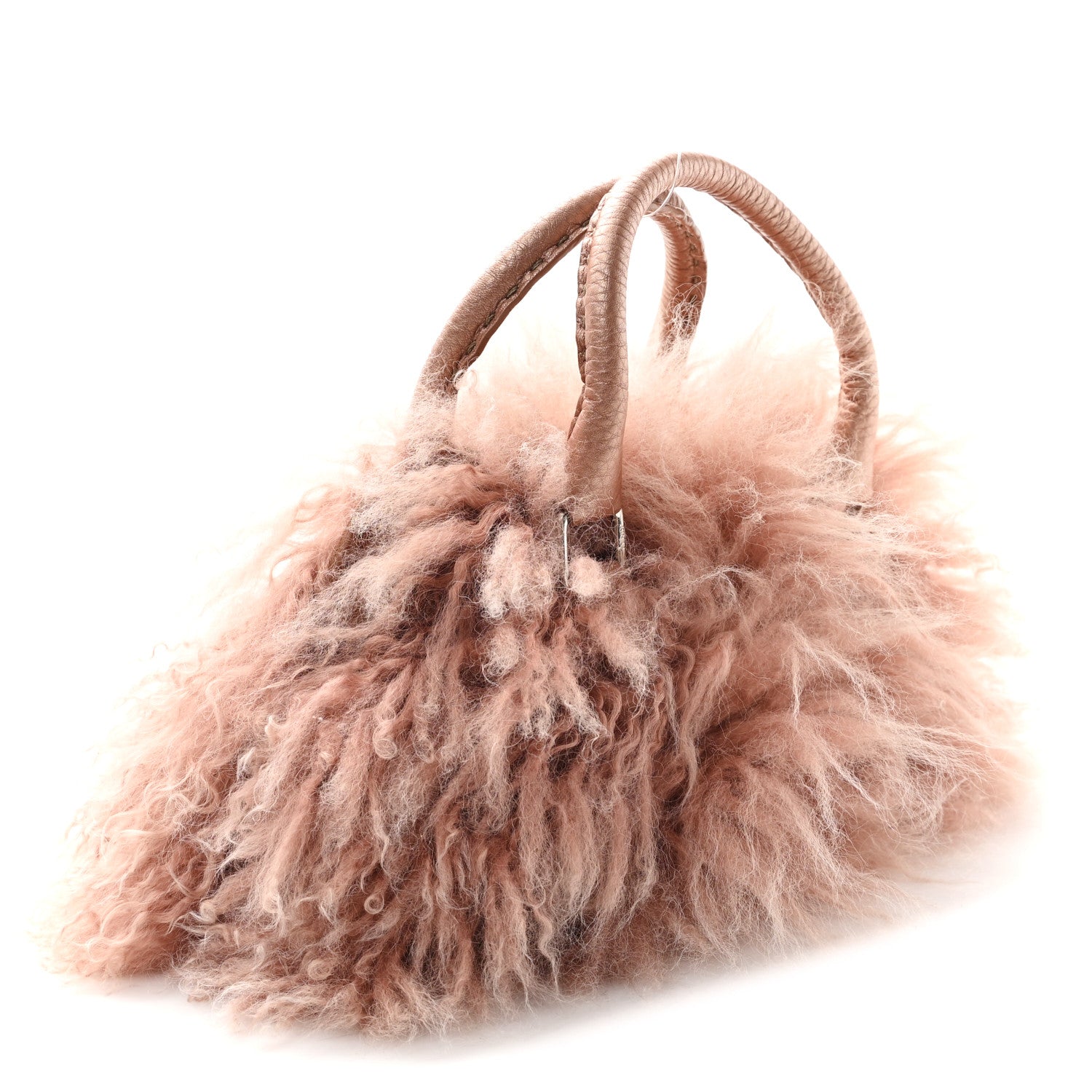Fendi Monogolian Lamb Cuoio Romano Selleria Frame Bag Cipria 3 of 11