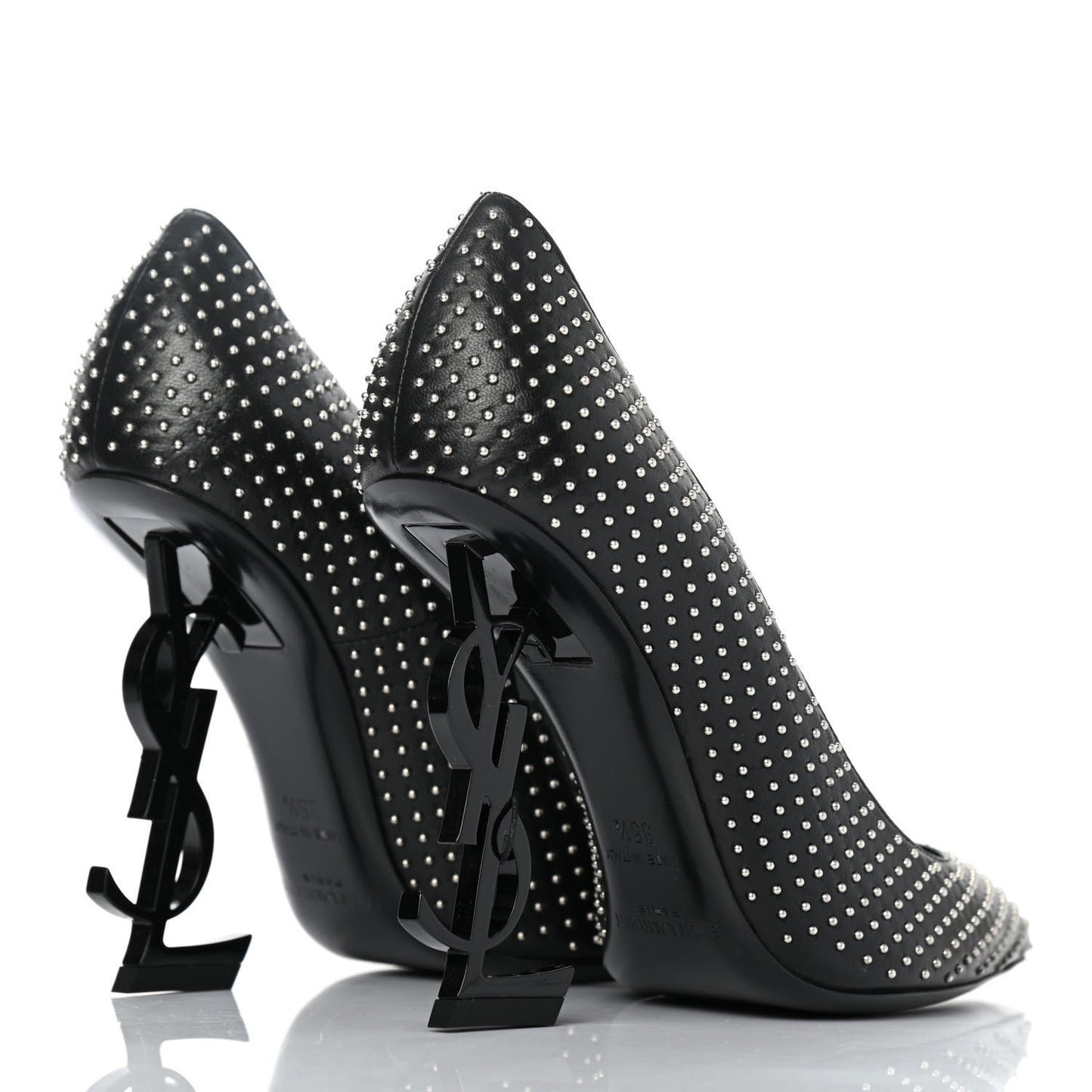 Calfskin Studded Opyum 100 Pumps 35.5 Black
