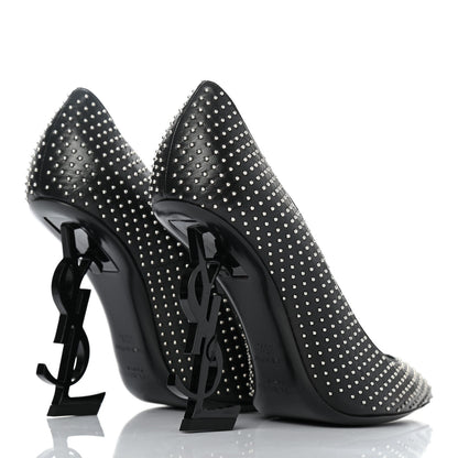 Saint Laurent Calfskin Studded Opyum 100 Pumps 35.5 Black 3 of 4