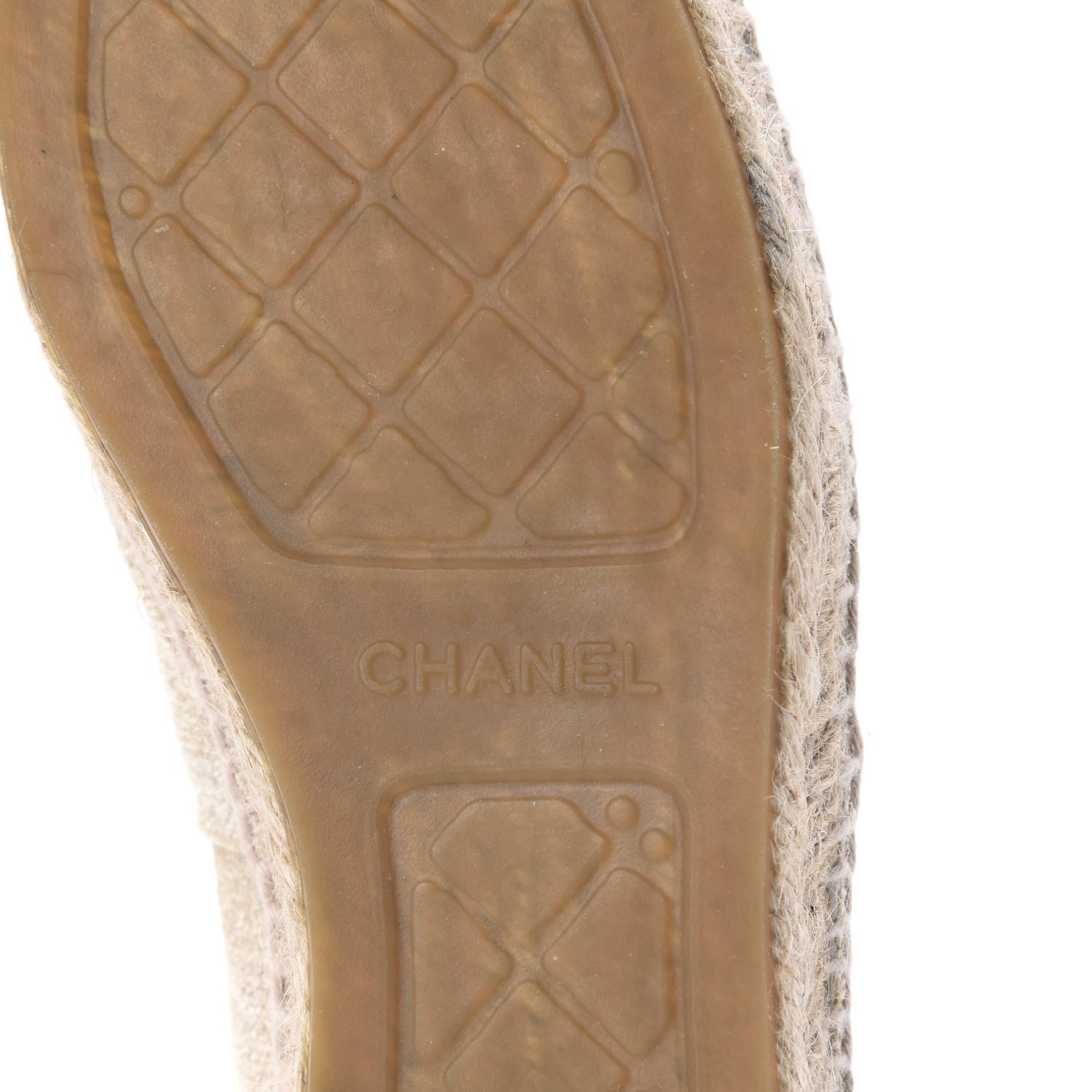 Chanel Toile Sequin CC Espadrilles 41 Beige Black 12 of 13