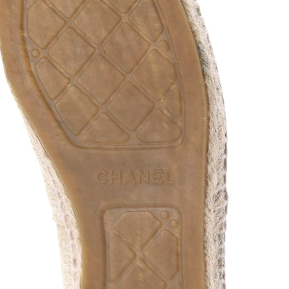 Chanel Toile Sequin CC Espadrilles 41 Beige Black 12 of 13