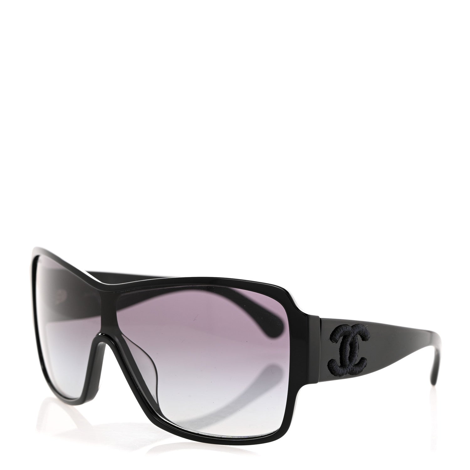 Chanel Acetate Shield Sunglasses 5449-A Black 1 of 8
