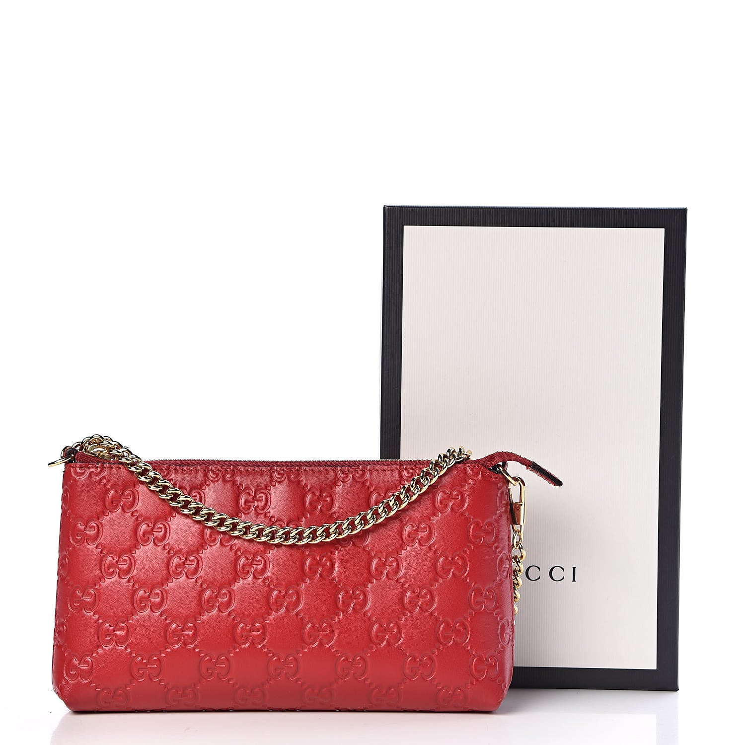 Gucci Guccissima Signature Wrist Wallet Hibiscus Red 11 of 11