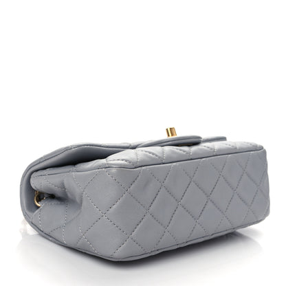Chanel Lambskin Quilted Mini Rectangular Pearl Crush Flap Grey 4 of 10