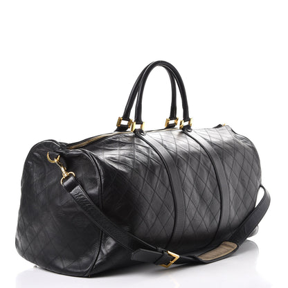 Chanel Calfskin Stitched Duffel Bag Black 3 of 16