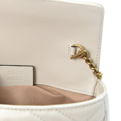 Gucci Calfskin Matelasse Super Mini GG Marmont Shoulder Bag White 8 of 10
