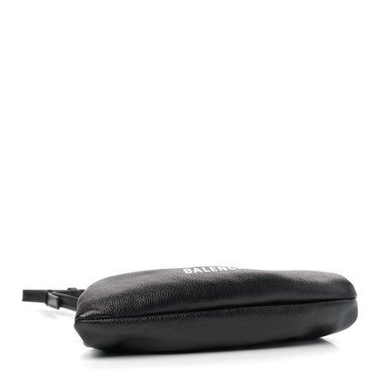 Balenciaga Grained Calfskin Logo Cloud Clutch XS Black 3 of 8
