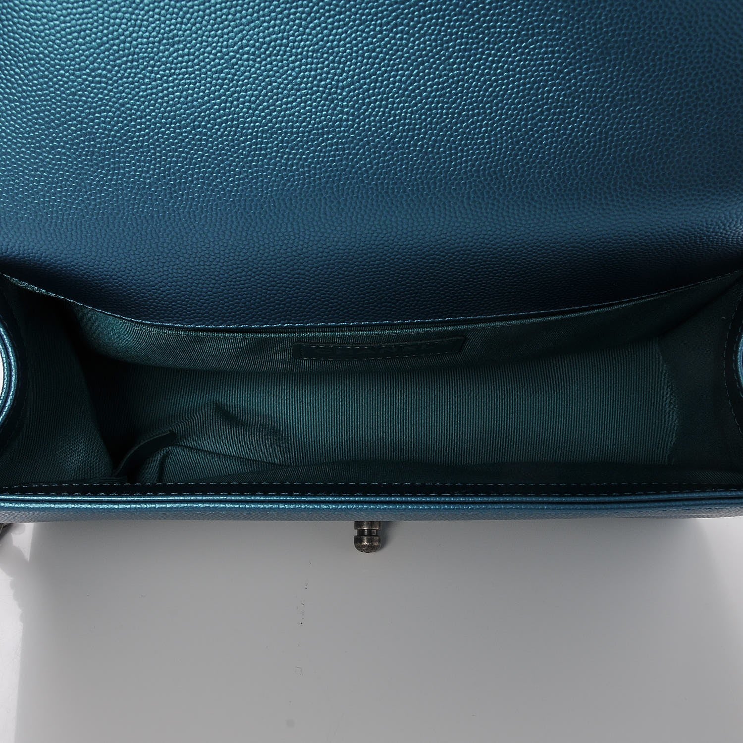 Chanel Metallic Caviar Quilted Medium Boy Flap Turquoise 5 of 8