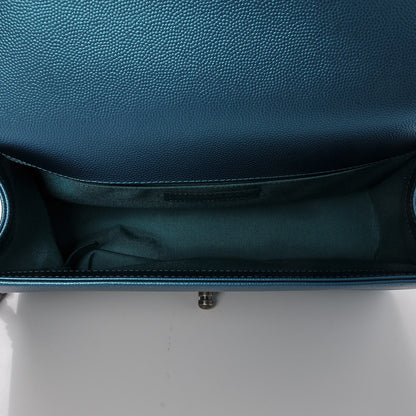 Chanel Metallic Caviar Quilted Medium Boy Flap Turquoise 5 of 8