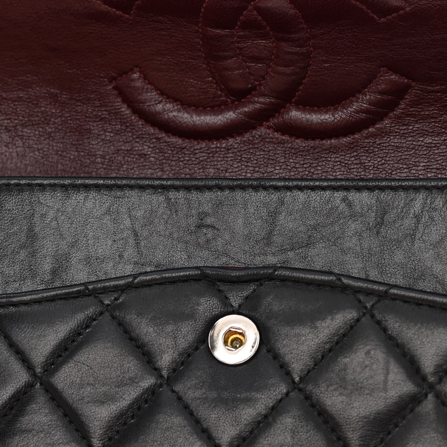 Chanel Lambskin Quilted Medium Double Flap Black 16 of 19