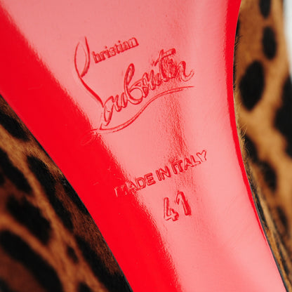 Christian Louboutin Pony Hair Riveto 70 Wedges 41 Leopard Luxor 6 of 7