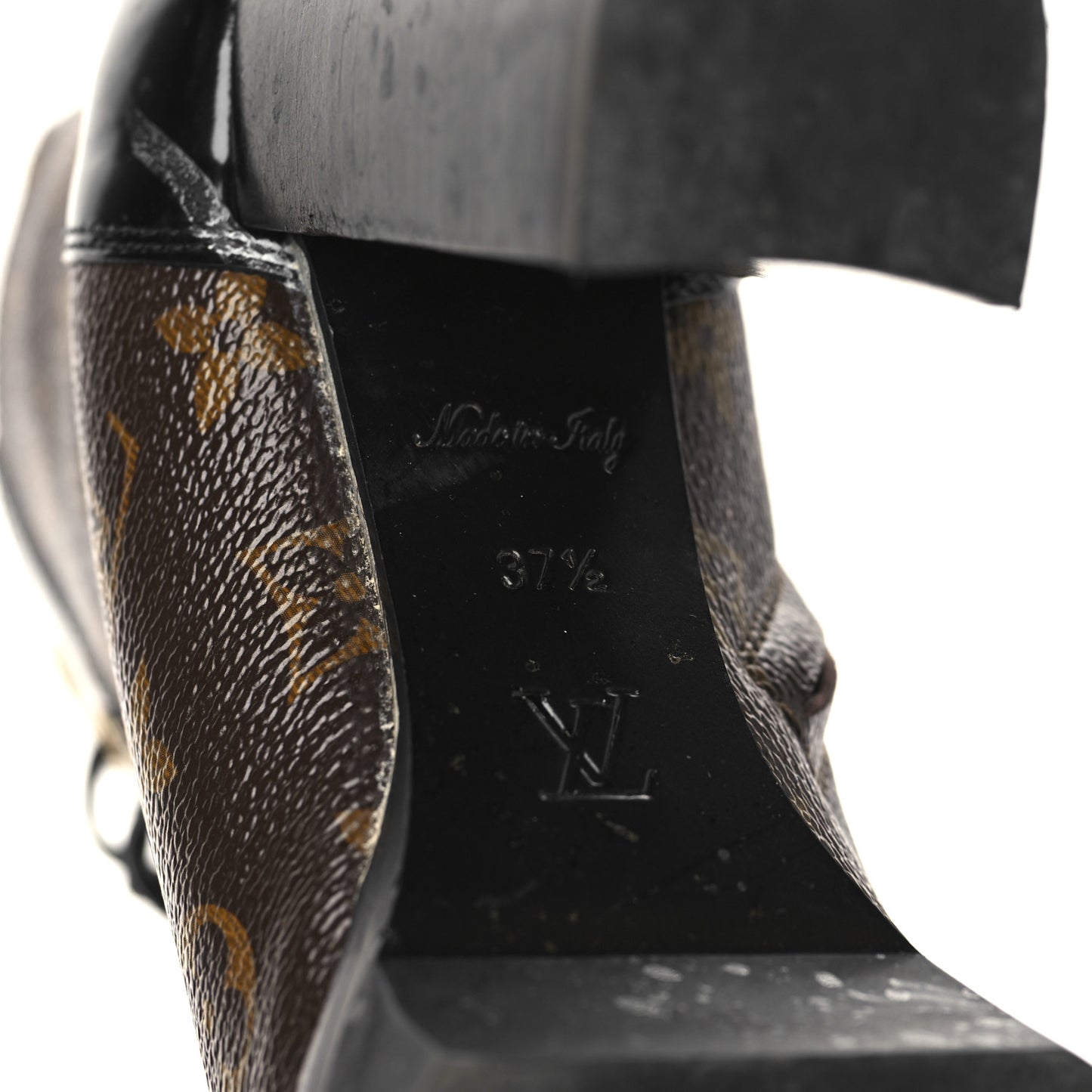Patent Calfskin Monogram Star Trail Ankle Boots 37.5 Black