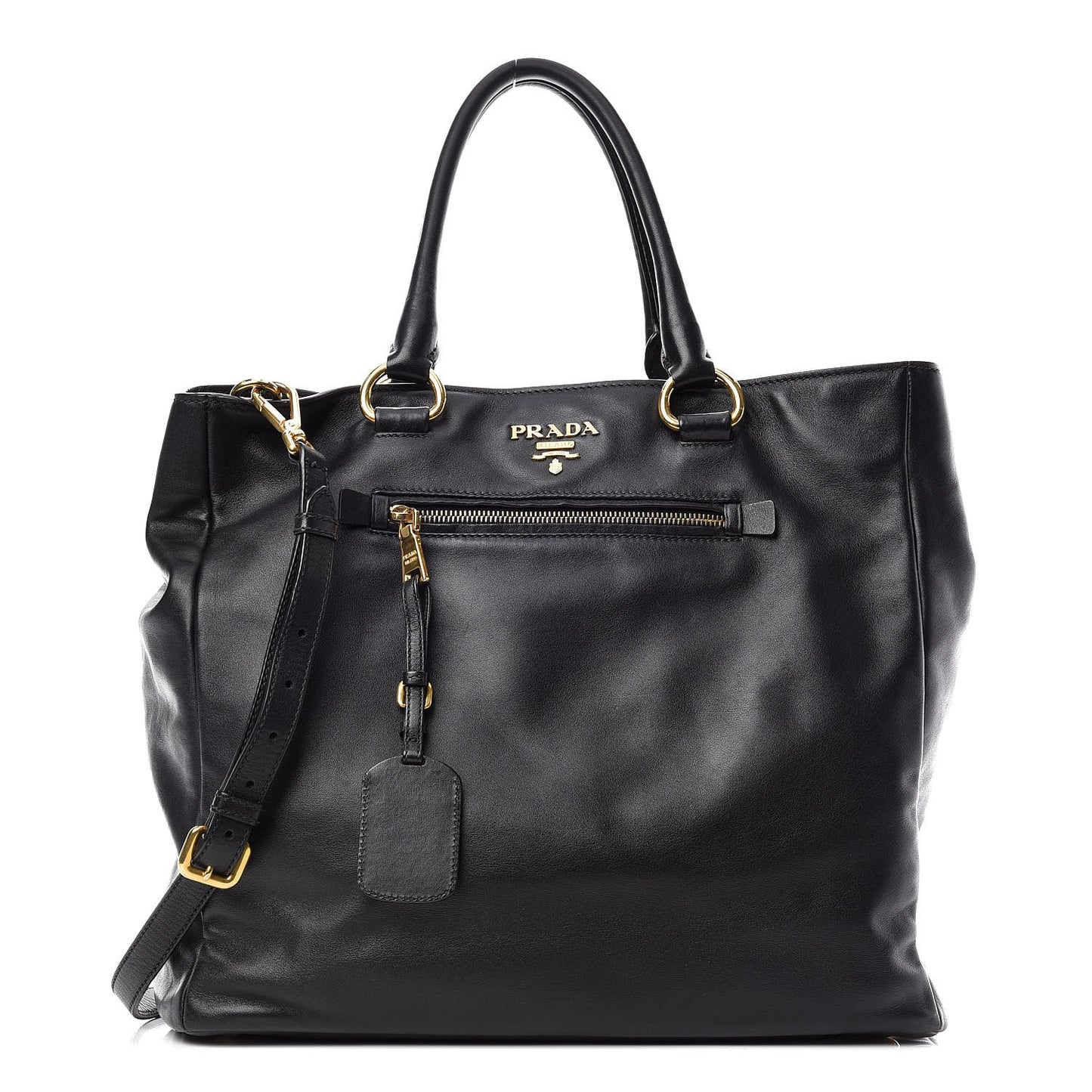 Soft Calf Shopping Tote Black