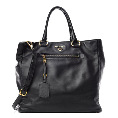 Prada Soft Calf Shopping Tote Black 1 of 14