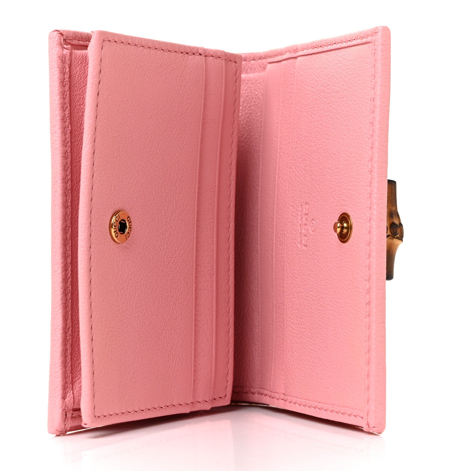Gucci Wonka Grain Calfskin Diana Card Case Wallet Wild Rose 5 of 9