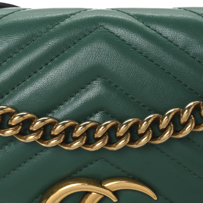 Gucci Calfskin Matelasse Small GG Marmont Shoulder Bag Emerald Green 8 of 13