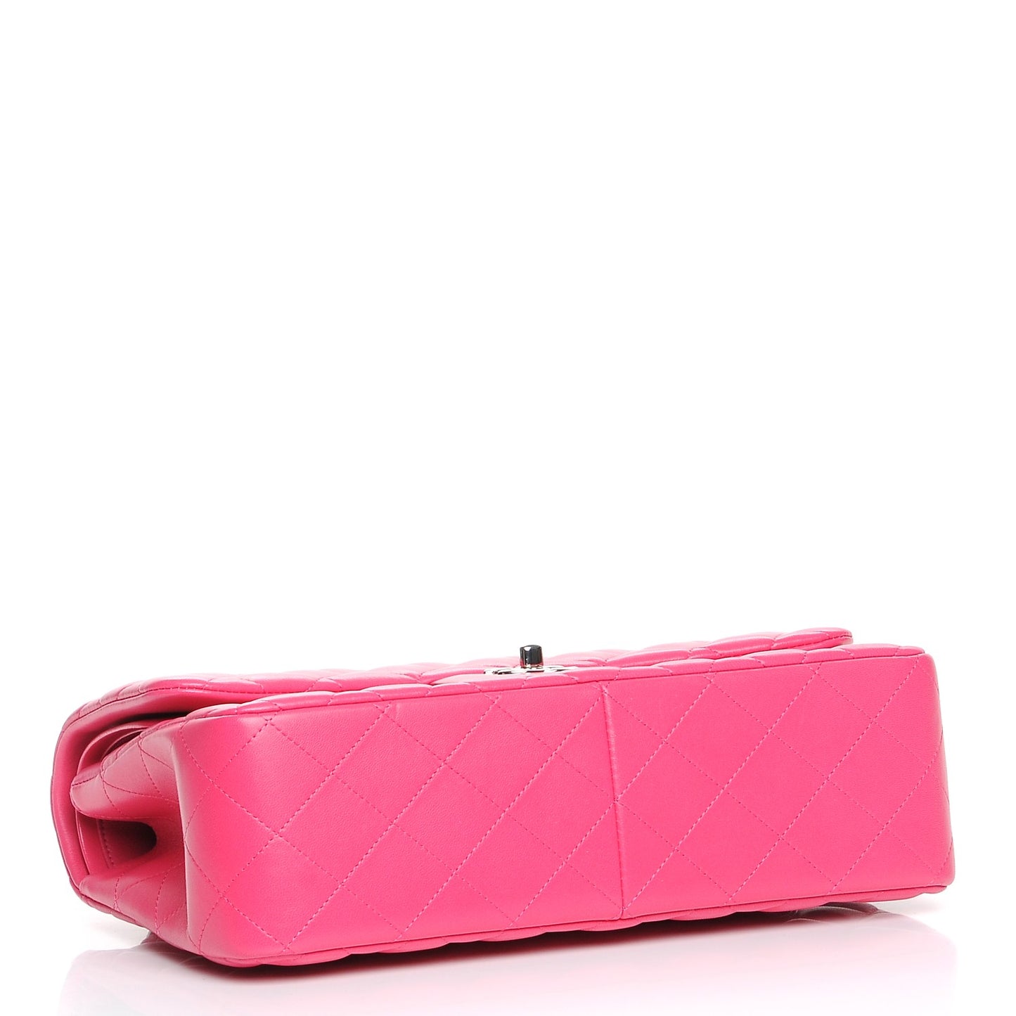Lambskin Quilted Jumbo Double Flap Dark Pink