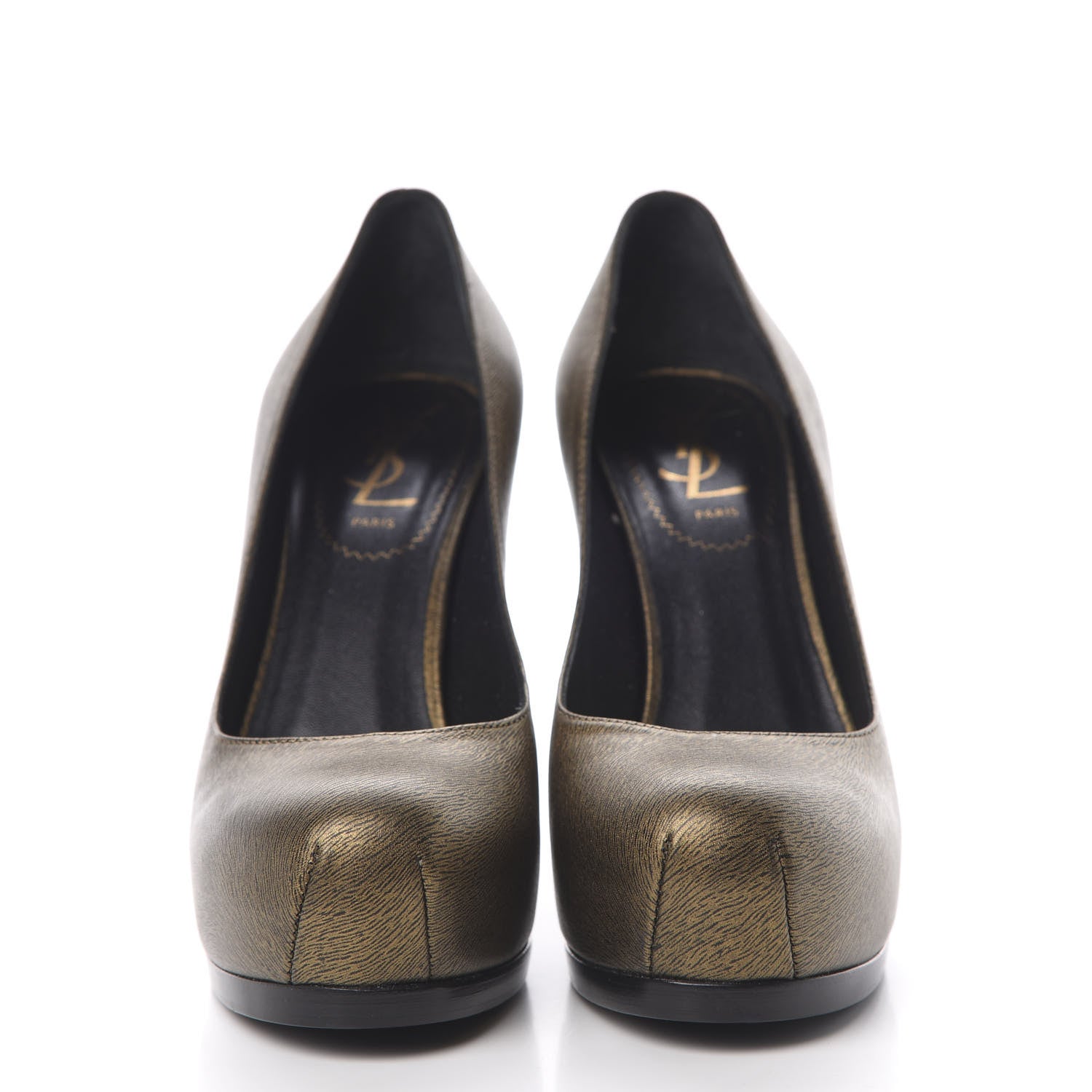 Saint Laurent Vernigolf Tribtoo 105 Platform Pumps 36.5 Gold 2 of 10