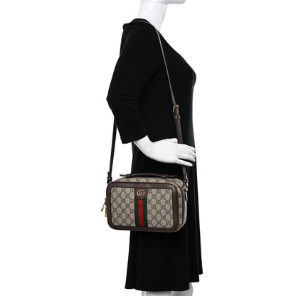 Gucci GG Supreme Monogram Web Small Ophidia Top Handle Shoulder Bag Brown 2 of 12