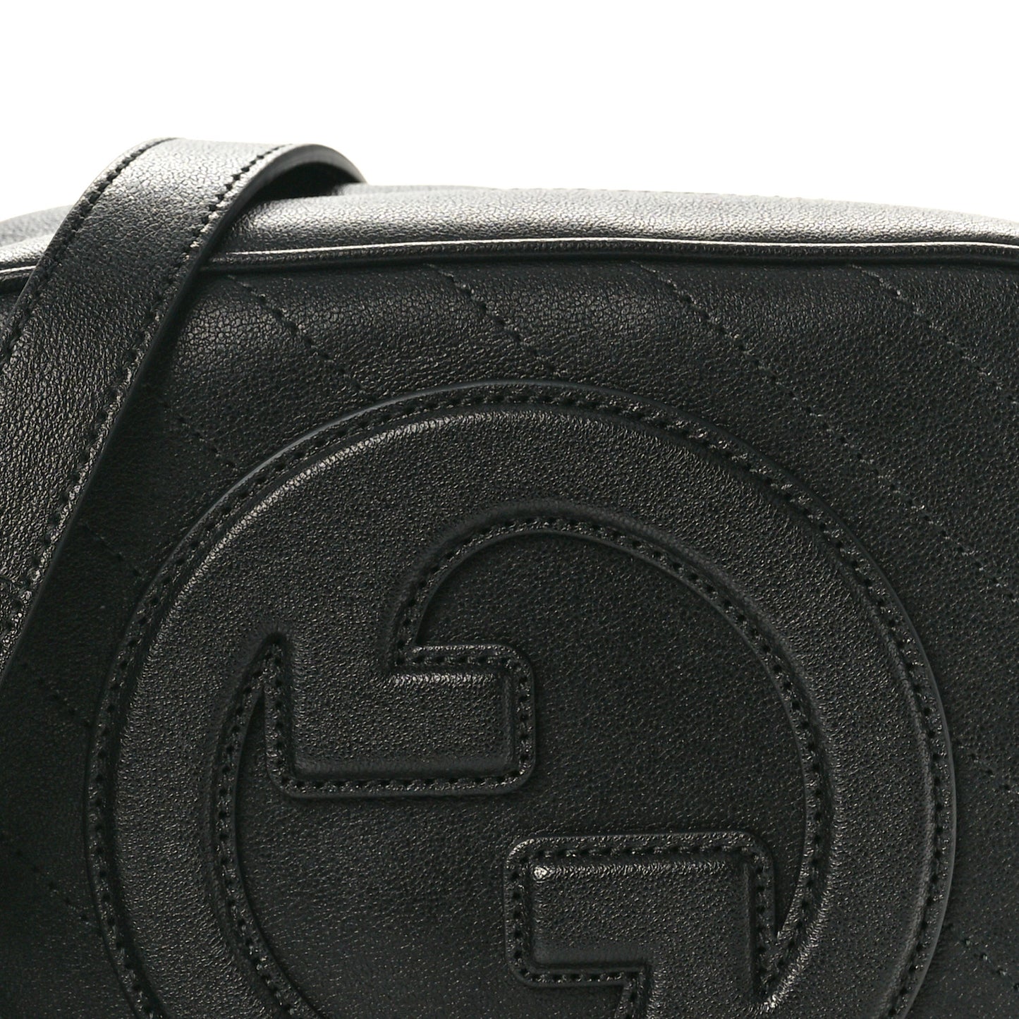 Sakai Be Green Calfskin Diagonal Stitched Small Blondie Shoulder Bag Black