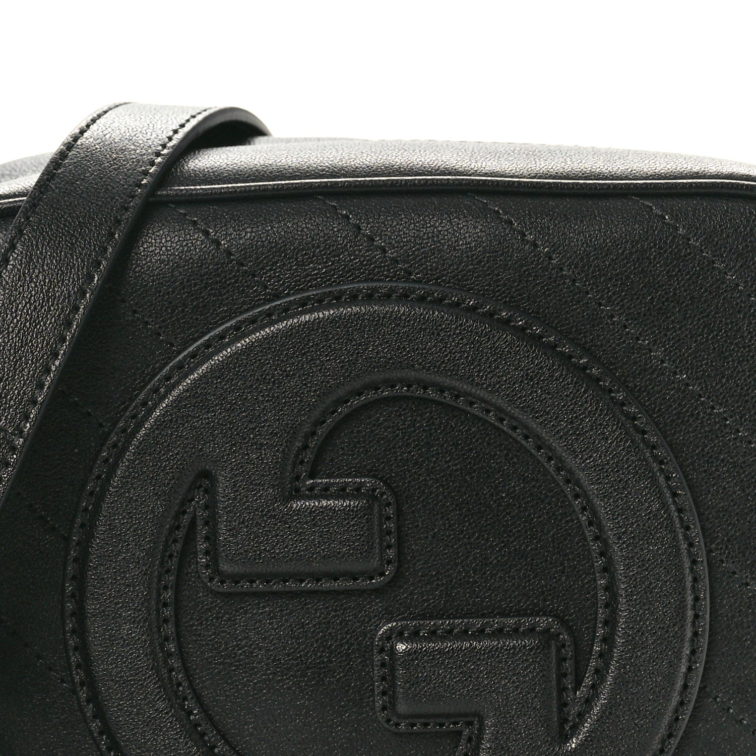 Gucci Sakai Be Green Calfskin Diagonal Stitched Small Blondie Shoulder Bag Black 8 of 10