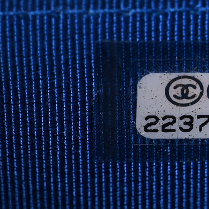Chanel Caviar Chevron Quilted Wallet On Chain WOC Blue 7 of 10