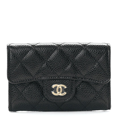 Chanel Caviar Quilted Flap Card Holder Wallet Black 1 of 13