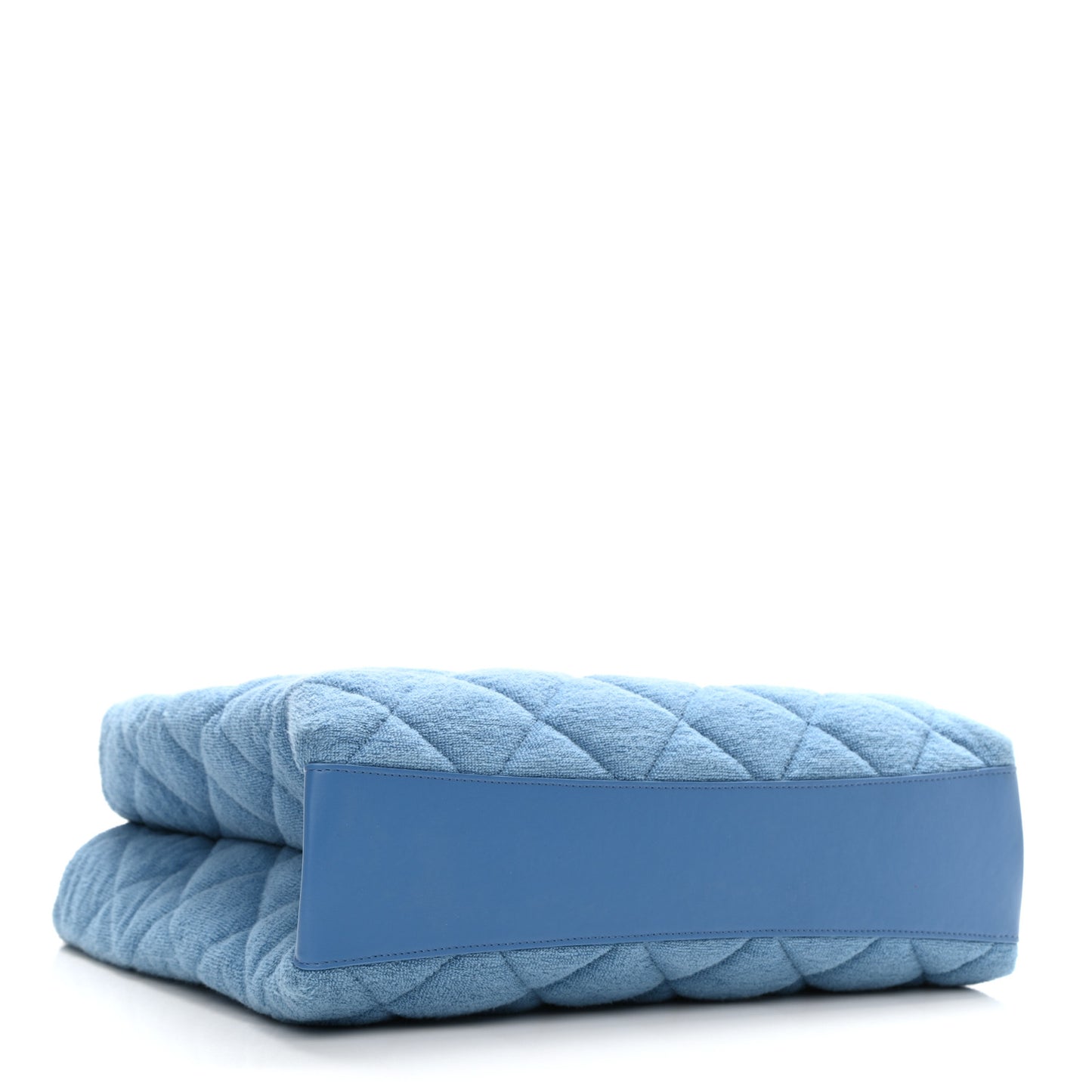 Terry Cotton Quilted Coco Beach Shopping Tote Blue