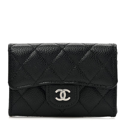 Chanel Caviar Quilted Flap Card Holder Wallet Black 1 of 8