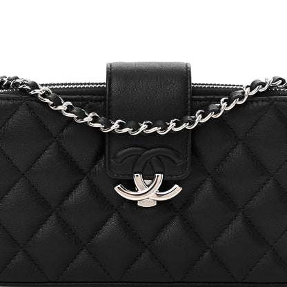 Chanel Lambskin Quilted CC Box Clutch With Chain Black 9 of 11