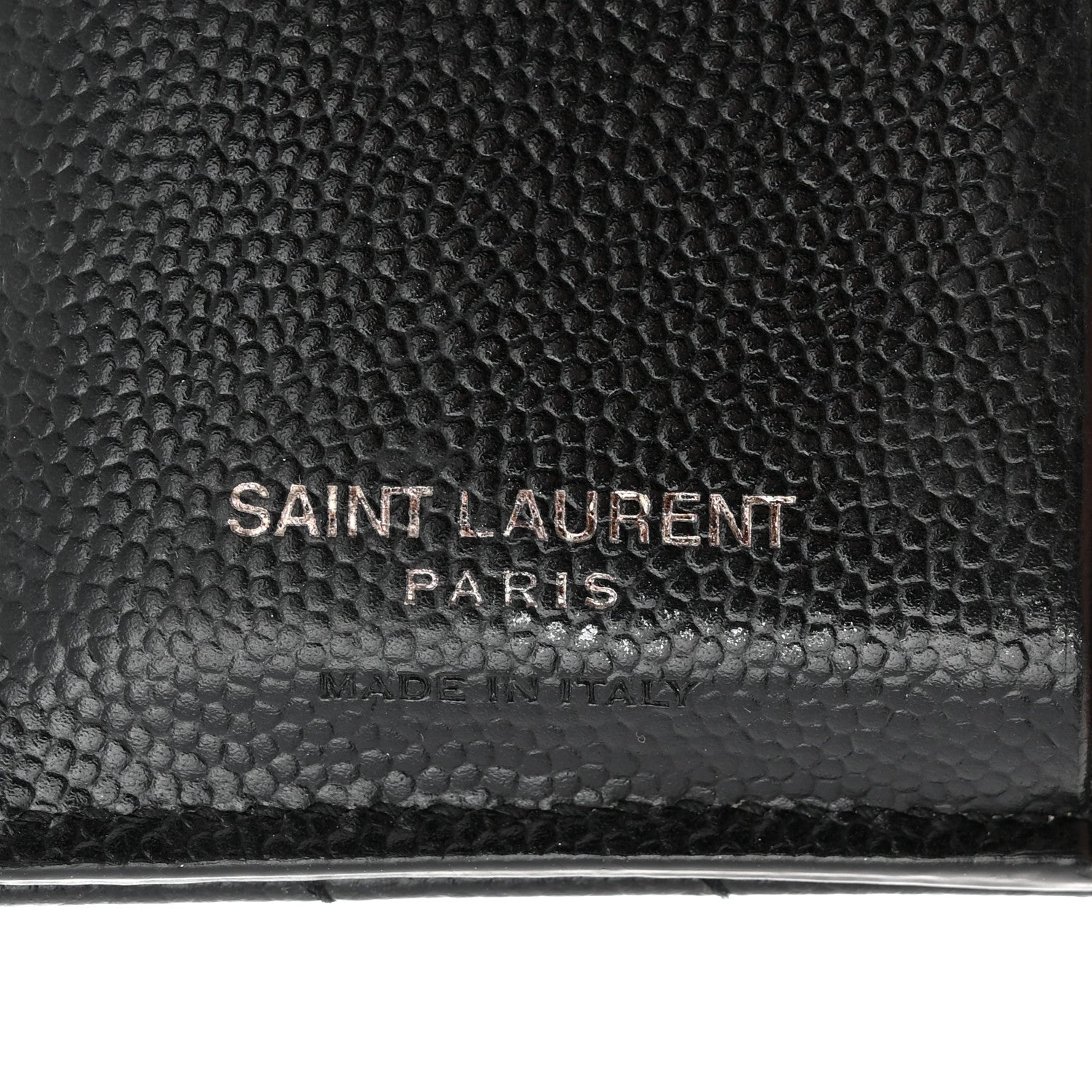 Saint Laurent Grain De Poudre Matelasse Chevron Monogram Zipped Card Case Black 6 of 12