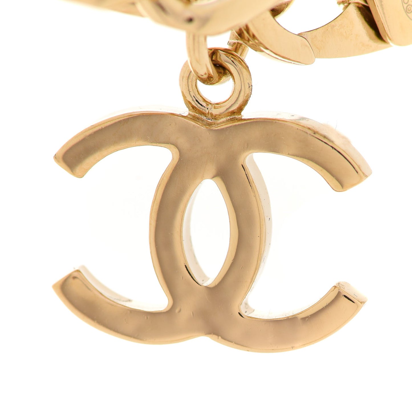 Metal Enamel Chain CC Choker Gold White