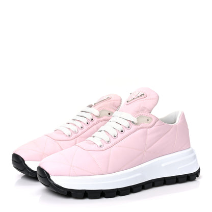 Prada Re-Nylon Piuma Metal Triangle Logo Quilted 45mm Sneakers 37 Alabastro 3 of 8