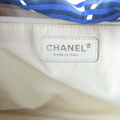 Chanel Canvas Camellia Flower Beach Tote Blue 6 of 17