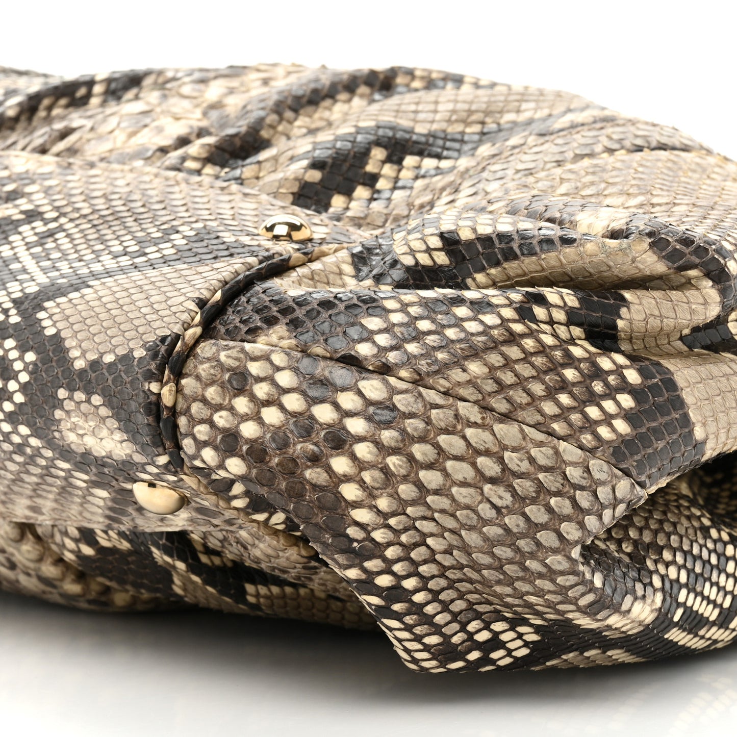 Snakeskin Bamboo Large Pop Top Handle Tote Roccia