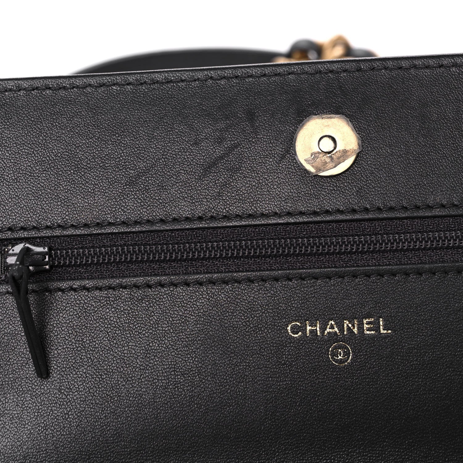 Chanel Lambskin Quilted Chanel 19 Wallet On Chain WOC Dark Grey 14 of 17