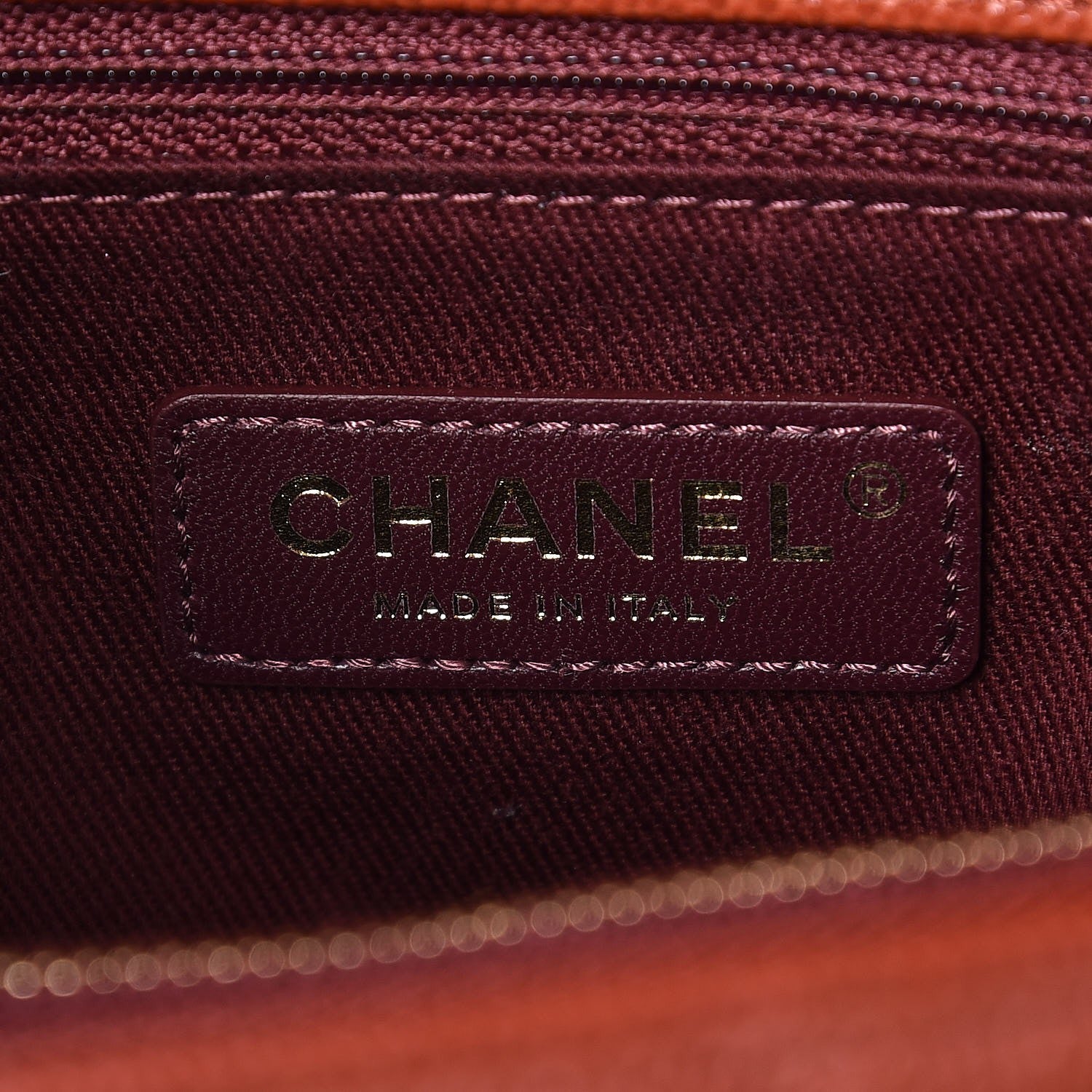 Chanel Caviar Chevron Quilted Small Coco Handle Flap Dark Orange 7 of 8
