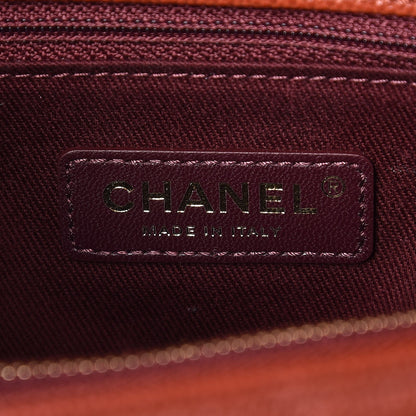 Chanel Caviar Chevron Quilted Small Coco Handle Flap Dark Orange 7 of 8