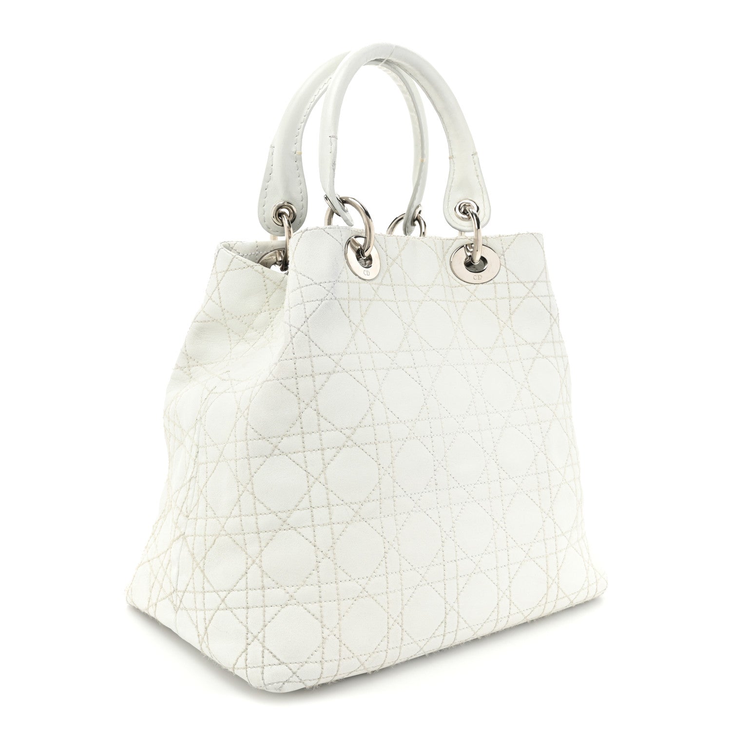 Christian Dior Lambskin Cannage Medium Soft Lady Dior White 3 of 14