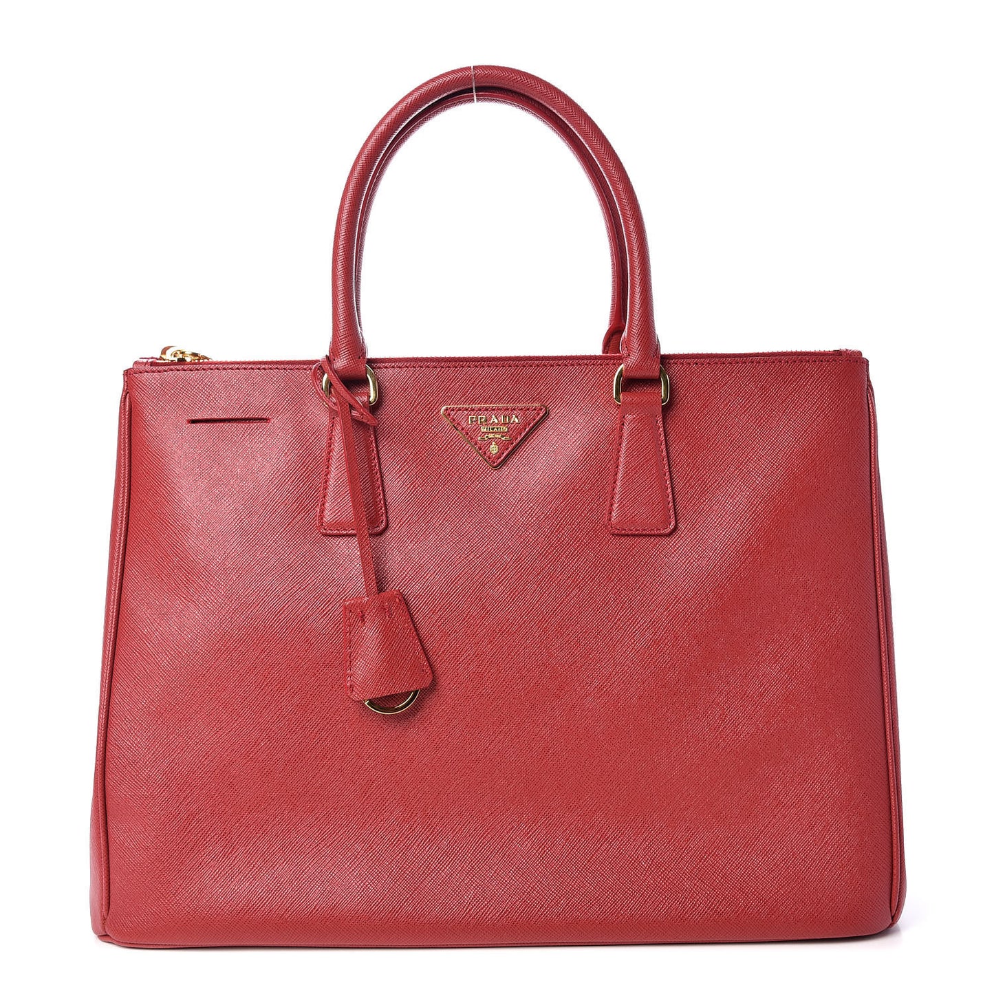 Saffiano Large Galleria Double Zip Tote Fuoco