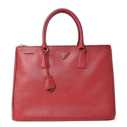Prada Saffiano Large Galleria Double Zip Tote Fuoco 1 of 10
