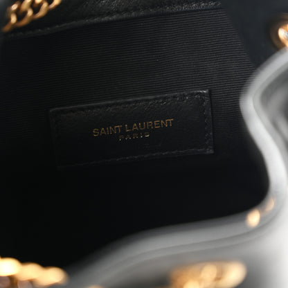 Saint Laurent Lambskin Matelasse Monogram Joe Nano Bucket Bag Black 6 of 10
