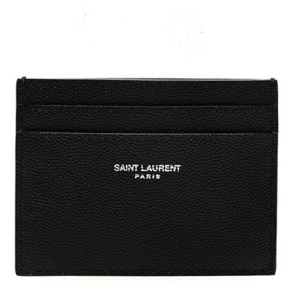 Saint Laurent Grain De Poudre Card Case Black 1 of 6