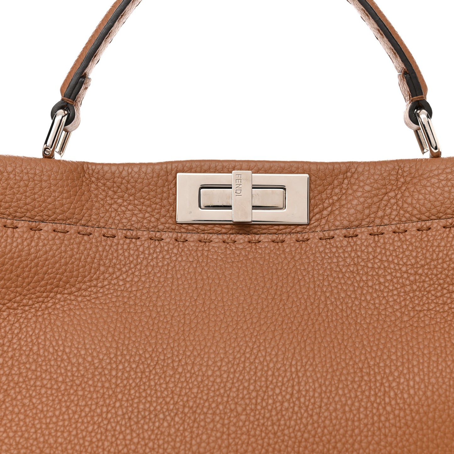 Cuoio Romano Selleria Bi-Color Large Peekaboo Iconic Satchel Mou Deserto
