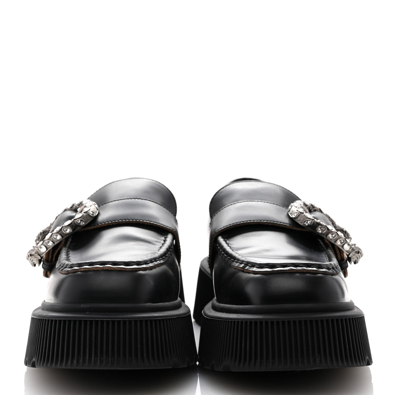 Gucci Cordovan Lux Dionysus Hunder Loafers 39.5 Black 3 of 12