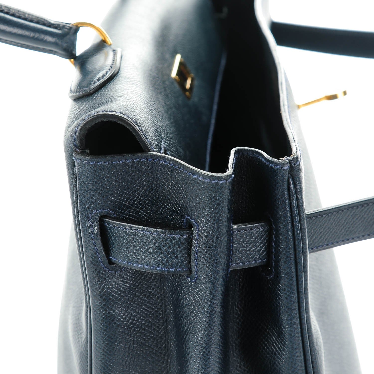Hermes Courchevel Kelly Retourne 35 Bleu Marine 17 of 27